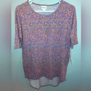 Lularoe XXS fits a size large Irma NWT oversized short sleeve high low t-shirt